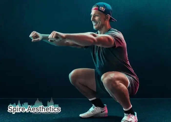 Image of man build leg muscle Coleshill through exercise
