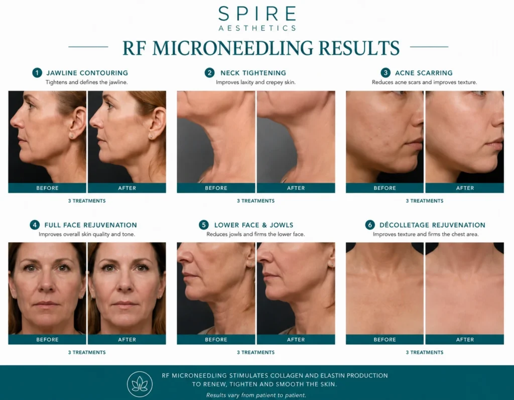 RF Microneedling Skin tightening Coleshill results